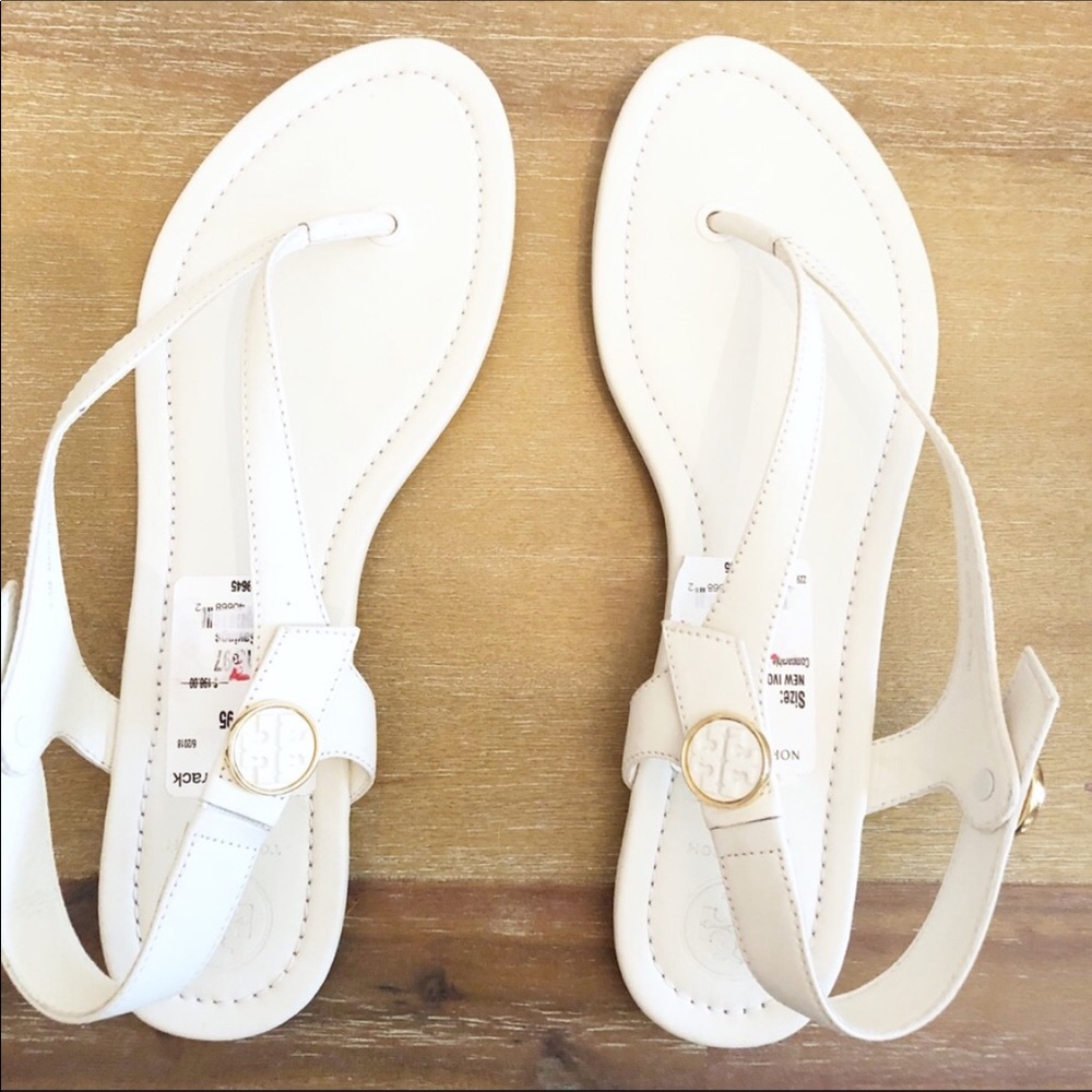 NWT Tory Burch White Minnie Travel Sandals